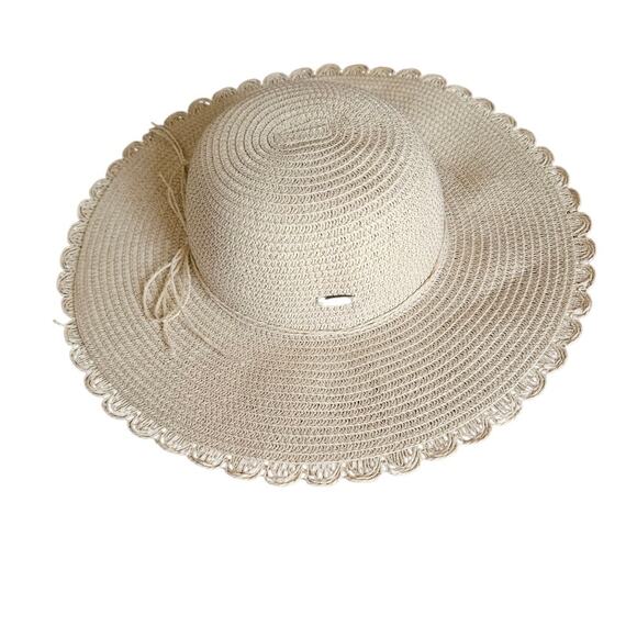 Straw Studios Women Wide brim with beautiful rim  detail - Picture 1 of 6